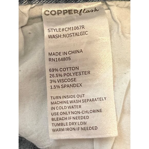 Copperflash 14WCurvy Blue Straight-Leg Jeans Embroidery Comfortable Stretch - Picture 4 of 14